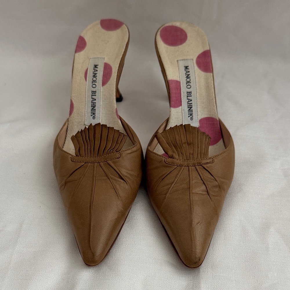 Vintage Manolo Blahnik Brown Mules